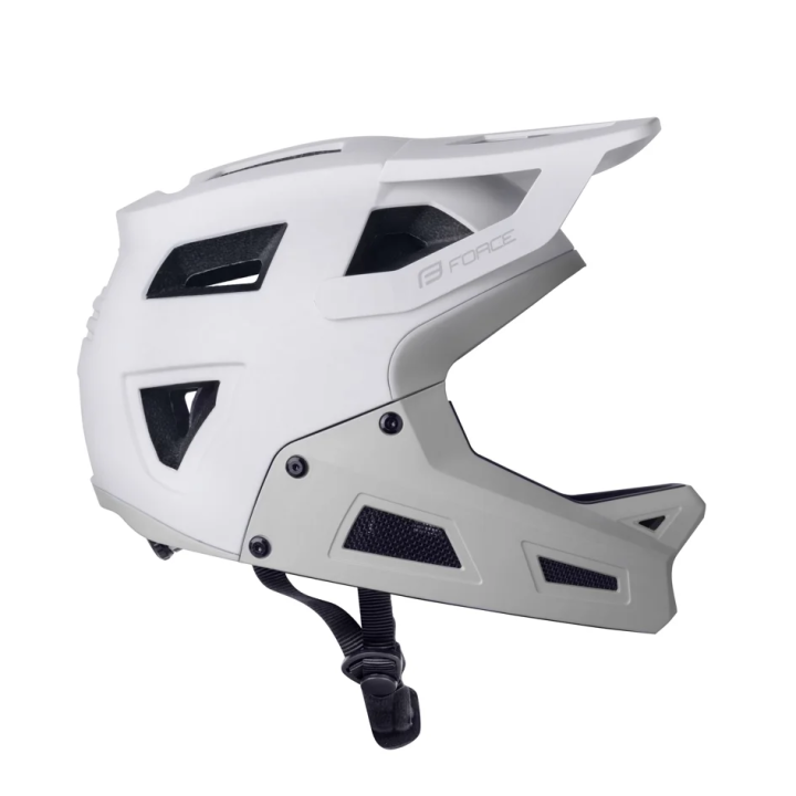 Šalmas FORCE DROP  downhill white-grey (L-XL 58-61cm)